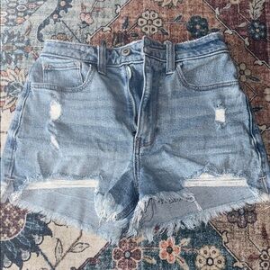Hollister Light Wash Distressed Denim Cutoff Shorts